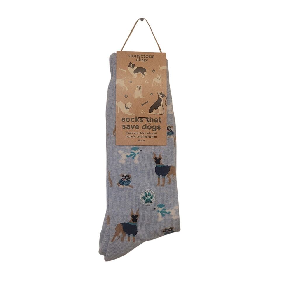 Conscious Step Socks That Save Dogs Adult Medium NWT Mens 8-13 Women 9-14
